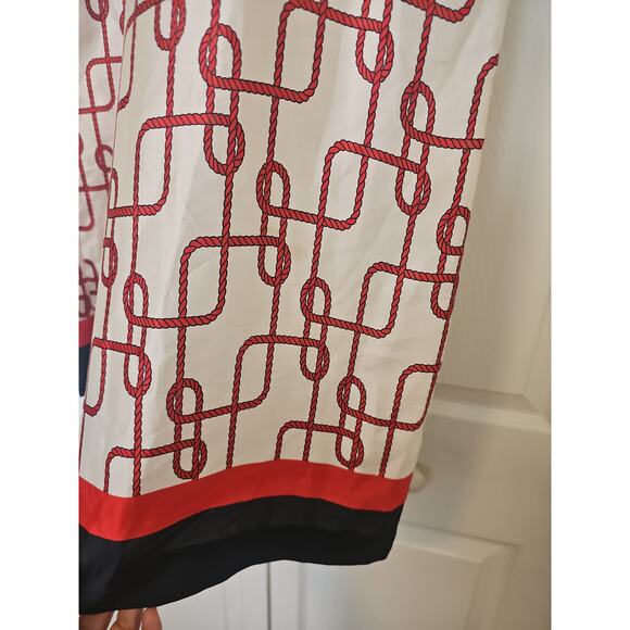 Zara Nautical Knot Flowy Trousers Pants Womens XL Wide Leg Knot Print Coastal - Picture 7 of 12